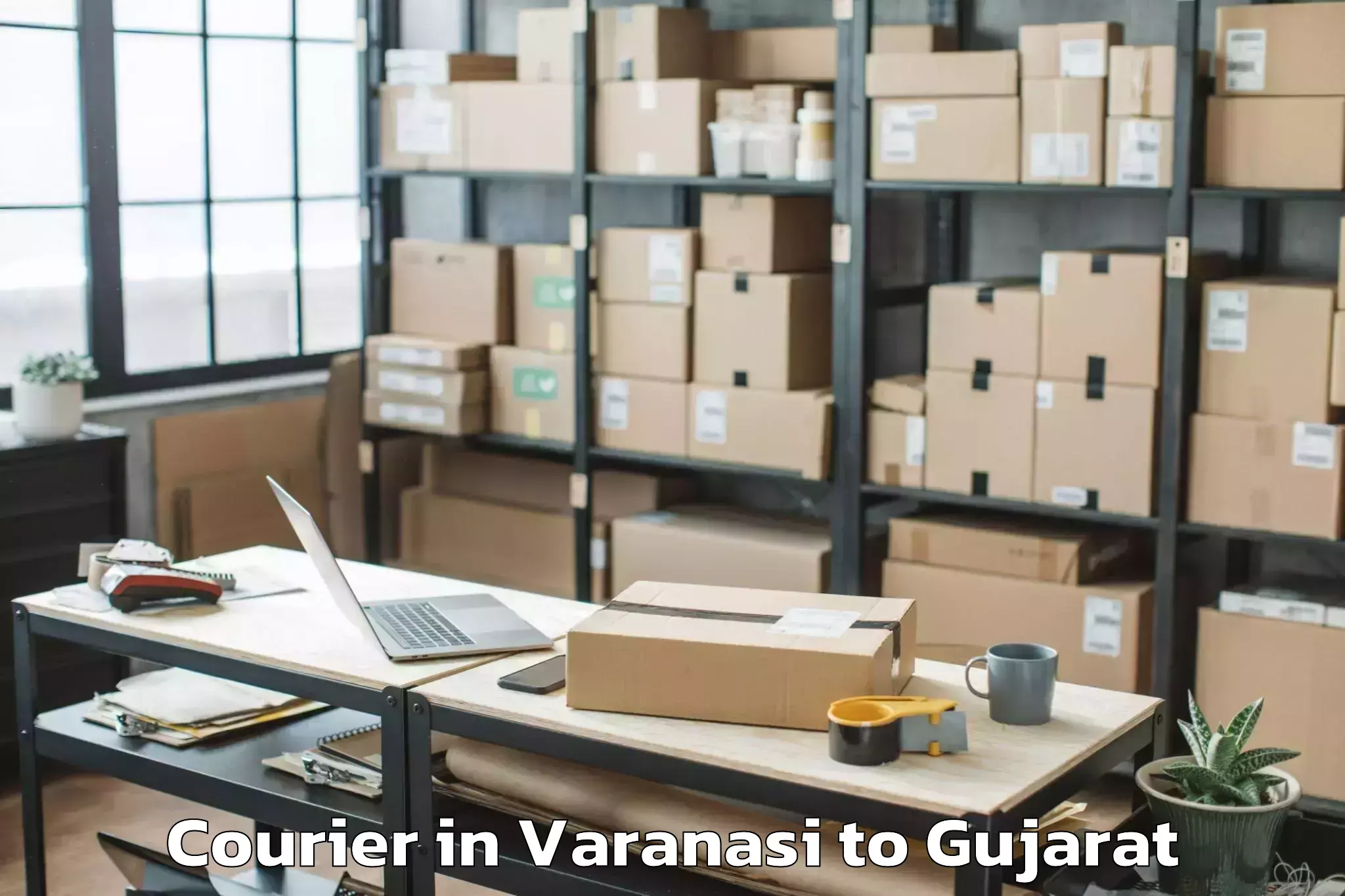 Reliable Varanasi to Kadi Sarva Vishwavidyalaya Gan Courier